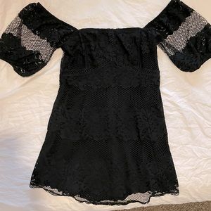 Free People Lace Mini Off Shoulder Dress
